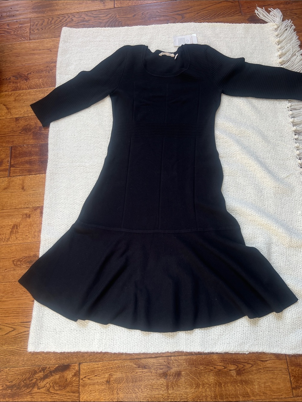 NWT Soft Surroundings Black Fit-and-Flare Long Sleeve Dress